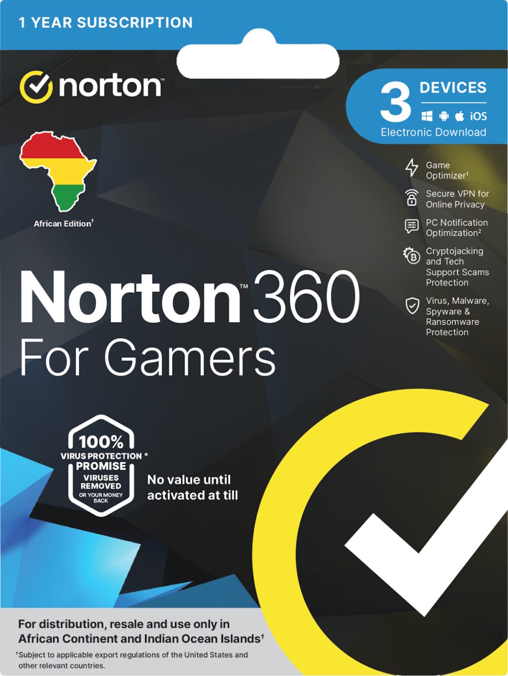 Norton LifeLock 360 For Gamers 50GB 1 User 3 Device 1 Year