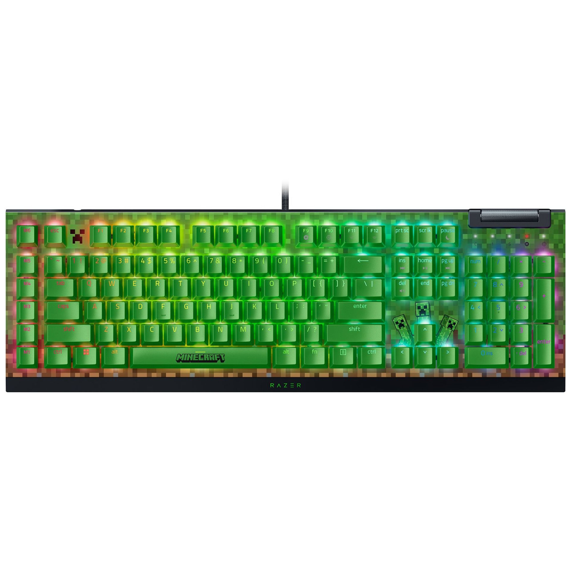 Razer Blackwidow V4 X Green Switch Minecraft Edition Gaming Keyboard