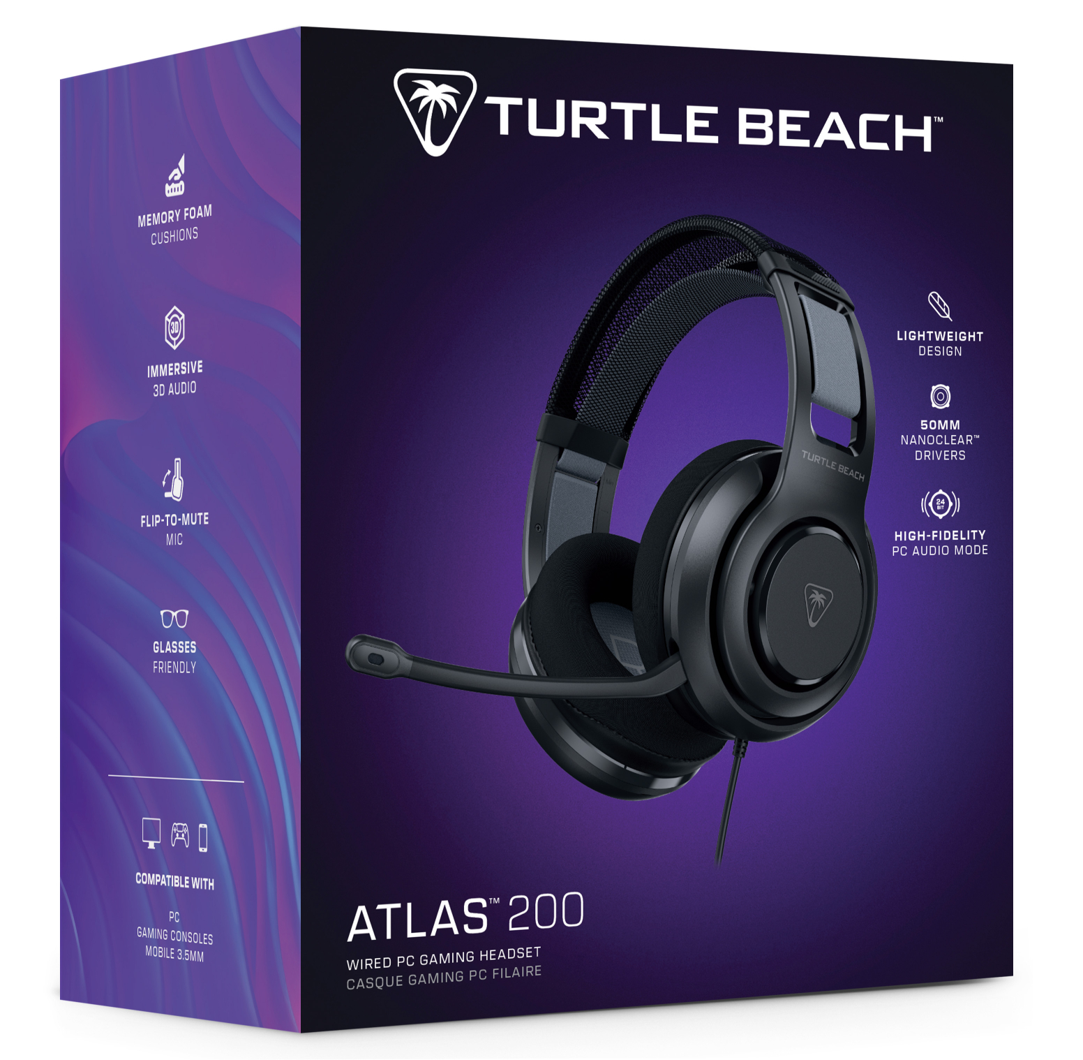 Turtle Beach Atlas 200 Black Wired Gaming Headset PC