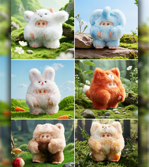 Okhu GIGGLE MONSTER Furry Forest Series Vinyl Plush (Blind Box)