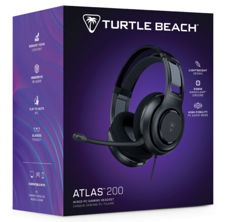 Turtle Pc Turtle Beach Atlas 200 Black Wired Gaming Headset PC - BT Games