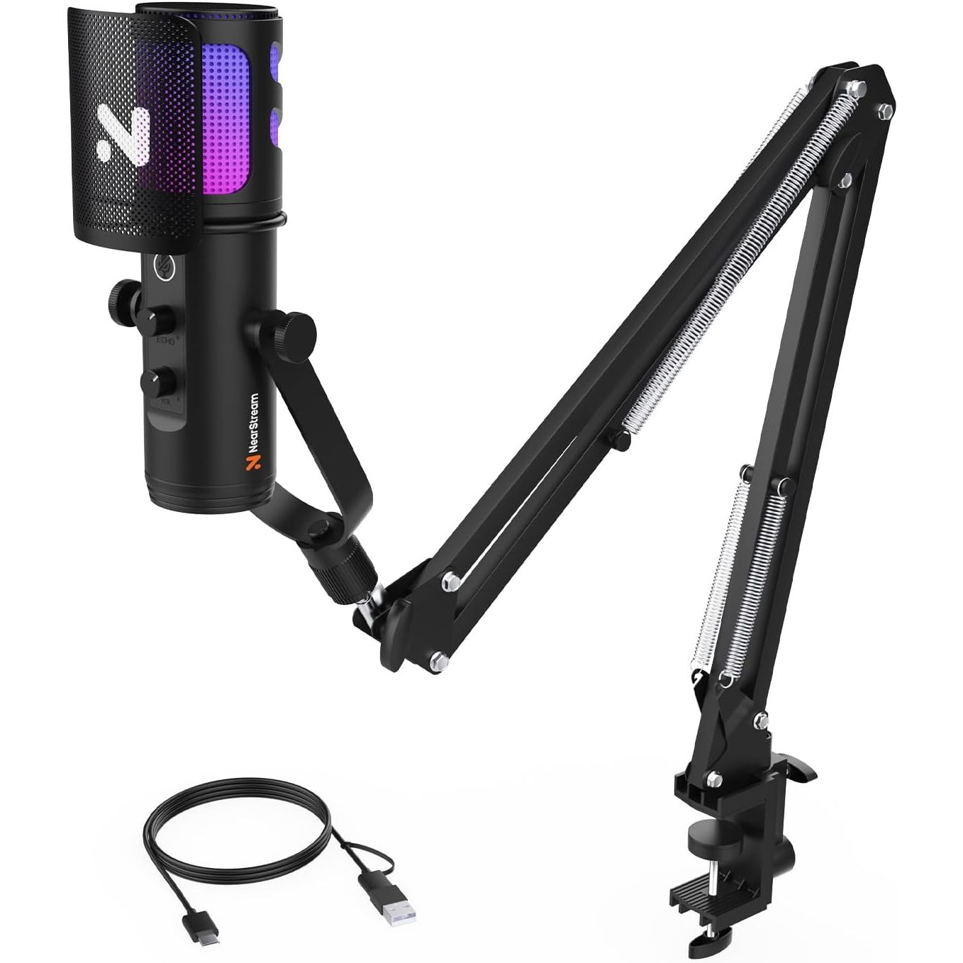 NearStream AM30U Noise Canceling USB Mic Boom Arm Kit