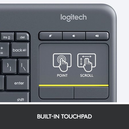 Logitech K400 PLUS Wireless Touch Keyboard with Touchpad