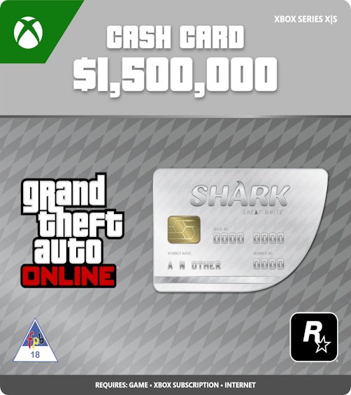 Digital C2C XBS GTA Online Great White Shark Cash Card