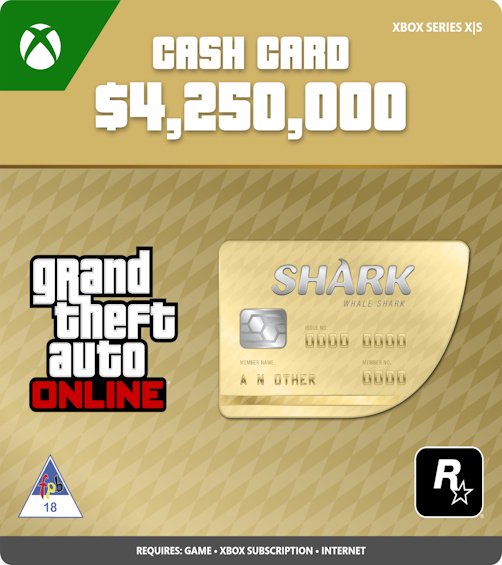 Digital C2C XBS GTA Online Whale Shark Cash Card