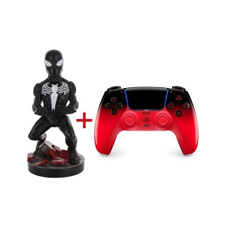 SMS+DS-Tech-Red Sony Playstation 5 Dualsense Techno Red + Cable Guy Marvel Symbiote Spiderman