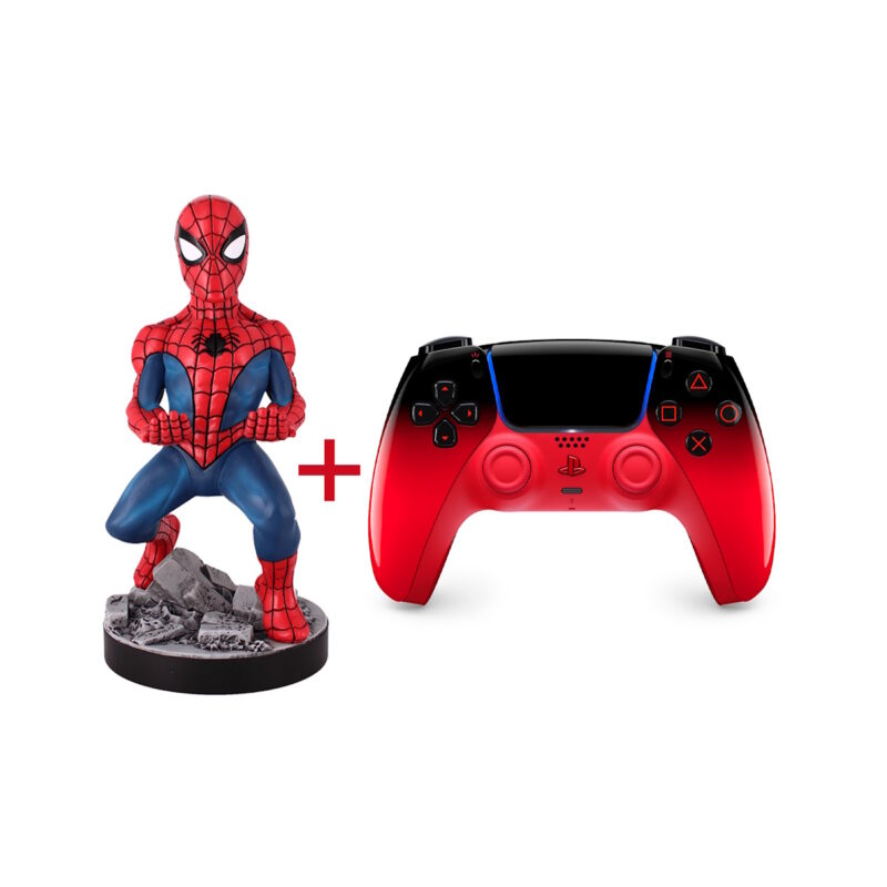 Sony Playstation 5 Dualsense Techno Red + Cable Guy The Amazing Spiderman