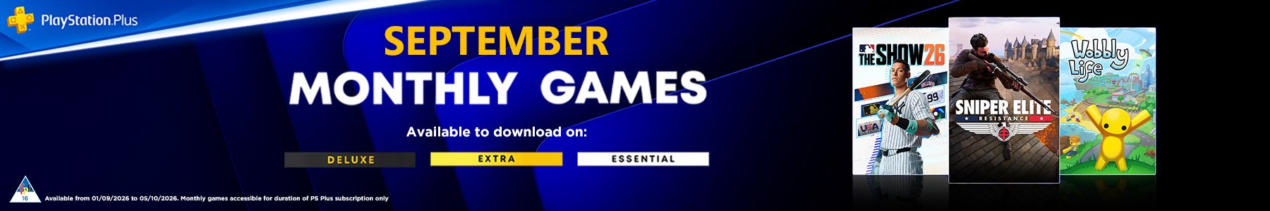 PSN subscription to September game lineup.
